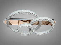 Сучасна стельова LED-люстра кільця з кришталем Diasha 663/800+600+400GD золото, 3 кільця, 200 W, 120 см, 20-30m2 - мініатюра 2