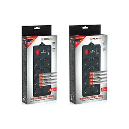 Мережевий фільтр живлення REAL-EL RS-PROTECT 805 3m, black (EL122300043) - мініатюра 2