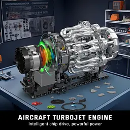 Конструктор двигун Mould King авіаційний турбореактивний Turbojet Engine Mechanical моторозований дитячий мотор 1247 деталей - мініатюра 7