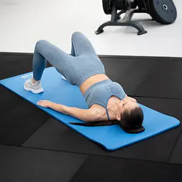 Килимок (мат) для фітнесу та йоги Gymtek NBR 1,5см голубий - мініатюра 7