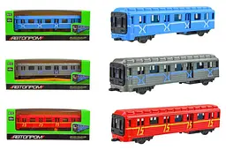 Іграшковий вагон метро 1:43-50 Автопром металевий 7875 у коробці 19,5x5,3x6,7 см