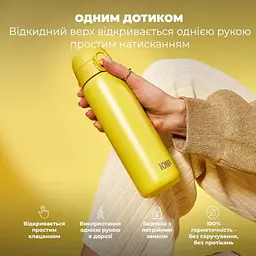 Пляшка для води металева вакуумна ION8 500 мл Vacuum Insulated Yellow (I8TS500YEL) - мініатюра 3