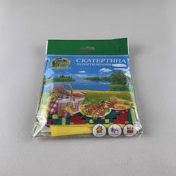 Скатертина одноразова Вишиванка жовта 105x200 см 1 штука для святкового столу та тематичного оформлення - мініатюра 3