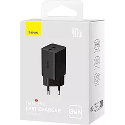 Мережевий зарядний пристрій Baseus GaN5 Pro 40W 2xUSB-C Black (CCGP180101) [113782] - мініатюра 7