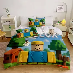 Постільна білизна 3D полуторна з мікросатину Roblox №3 31489 150х215 см 50х70 см