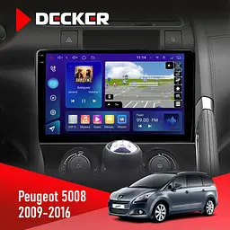 Штатная магнитола Peugeot (5008) 2009-2016 Decker D9-009 4x64, DSP, 4G, 2k Decker (НФ-00008369)