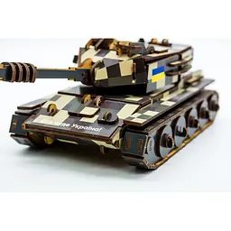 Дерев'яний 3D конструктор Танк PuzzleOk 162-0074 162 деталі - мініатюра 5