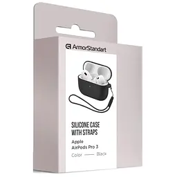 Чохол для навушників Armorstandart Silicone Case для Apple Airpods Pro 3 Black (ARM88291) - мініатюра 2