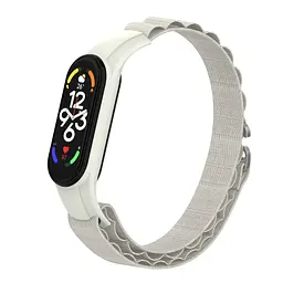 Ремінець для Xiaomi Mi Band 7/6/5/4, бежевий, AlpinaStyle Band, тканинний поліестеровий ремінець для фітнес браслета, дихаючий, для активного відпочинку та спорту, ArmorStandart (ARM64990) - мініатюра 3