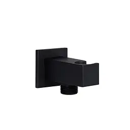 Підключення з тримачем для шланга Qtap Spojeni прямокутне QTCRBBH025 Black matt, Чорний матовий