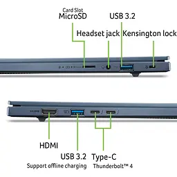 Ноутбук ACER Swift Go 14 OLED SFG14-75-721V, Intel Core Ultra 7 256V до 4.8GHz, 14" WUXGA, 16GB, SSD 1TB, Intel Arc 140T GPU, Windows 11 Home - мініатюра 10