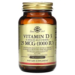 Вітамін Д3 (Холекальциферол) Vitamin D3 25 мкг (1000 МО) - 100 софтгель