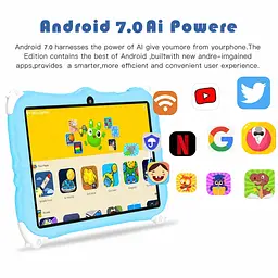 Дитячий планшет Meijiahui K1 Android-15 Penguin / Планшет 7" 6GB / 128GB / Дитячий планшетний ПК з екраном 7 дюймів Синій - мініатюра 7