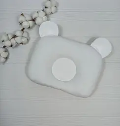 Дитяча ортопедична подушка 24×32 для новонароджених a.l.babybox Потяг фланель Молочний - мініатюра 2