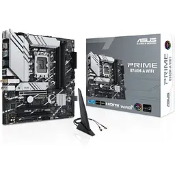 Материнська плата LGA1700, Asus PRIME B760M-A WIFI, B760, 4xDDR5, Int.Video(CPU), 4xSATA3, 2xM.2, 3xPCI-E 16x 4.0, Realtek 7.1, Realtek 2.5Gb, WiFi 6, Bluetooth 5.2, 5xUSB3.2/7xUSB2.0, HDMI/DP, MicroATX