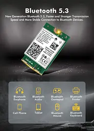 Мережева карта Intel WIFI 6E AX211NGW CNVIO2 Тридіапазонний адаптер, MU-MIMO, Bluetooth модуль для ПК/Ноутбука (19528) - мініатюра 4
