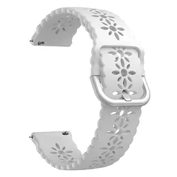 Ремінець Flower для Xiaomi Ticwatch C2 TicWatch E TicWatch S2 Mobvoi TicWatch C2 - білий ширина кріплення 20мм силікон Watchbands (W32-1WB39660066) - мініатюра 2