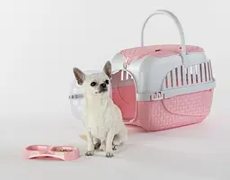 Миска для корму пластикова подвійна Doppia Small 21x11,5x3h, 0,3 л, рожевий - мініатюра 3