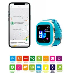 Смарт-годинник AmiGo GO004 Splashproof Camera+LED Blue (UA UCRF) - мініатюра 4