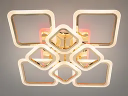 Люстра стельова LED Diasha HA8060/4+4G, 115W, 3200K-6500K, золото, сучасний стиль з пультом управління - мініатюра 2