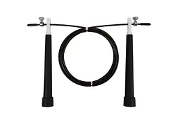 Швидкісна скакалка EasyFit Speed ​​Cable Rope 3 м зі сталевим тросом чорна (EF-2039-BK)