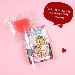 Льодяники на паличці Barbie Valentine Lollipop and Card Kit 25шт, 125г - мініатюра 3