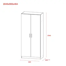 Шафа для одягу Doros Promo з полицями Сірий 2 ДСП 90х48х204 (80737770) - мініатюра 9