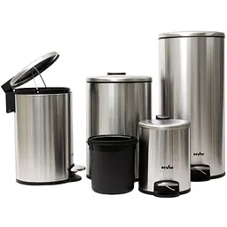 Відро для сміття МVM з кришкою та педаллю 5 л (BIN-16 5L SS) - мініатюра 4