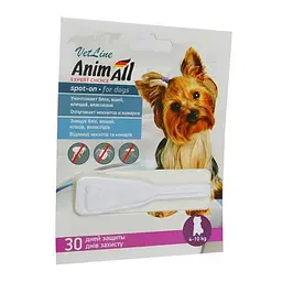 Краплі AnimAll VetLine Spot-On від бліх і кліщів для собак вагою 4-10 кг (TRP60882)