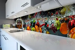 Кухонний фартух Овочі у воді вінілова наклейка ПВХ фрукти вода перець Помаранчевий 65х250 см Happy Pocket Z180633 - мініатюра 6
