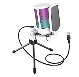 Мікрофон конденсаторний Fifine A6V-W Ampli Game RGB USB White