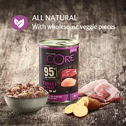Консерви для собак Wellness CORE Duo Protein Turkey with Goat with Sweet Potato з індичкою та козою - мініатюра 2