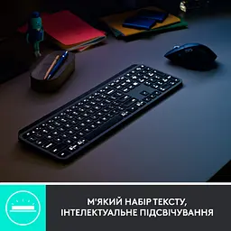 Комплект Logitech MX Keys for Business UA Graphite + Desk Mat Studio Series Mid Grey (MX920-010933) - мініатюра 3