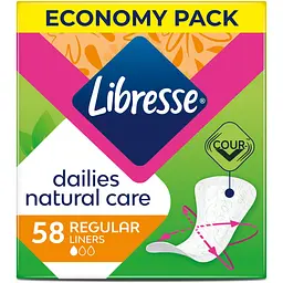 Уцінка. Гігієнічні прокладки Libresse Natural Care Normal щоденні 58 шт. (9884)