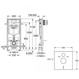 Інсталяція для унітазу Grohe RAPID SL 38721001+37131000 - мініатюра 2