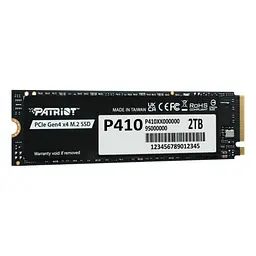SSD M.2 Patriot P410 2TB NVMe PCIe Gen4 5000MB/s внутрішній накопичувач для ПК ноутбука - мініатюра 2