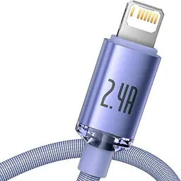 Кабель Baseus Crystal Shine Series Lightning 2.4A (1.2m) purple (CAJY000005) - мініатюра 3