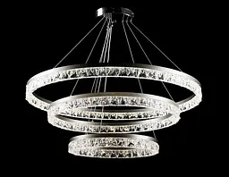 Люстра стельова LED Splendid Ray L133/800+600+400/3, 100W, хром, чорний, сучасний стиль для дому - мініатюра 4