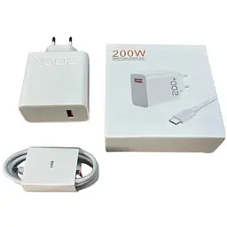 Зарядний пристрій 200W Xiaomi з кабелем USB-Type C Швидка зарядка QC/PD для смартфонів і ноутбуків