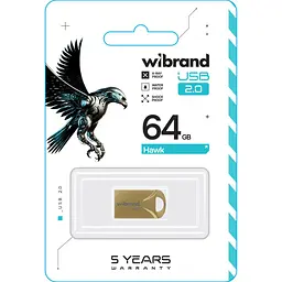 Flash Wibrand USB 2.0 Hawk 64Gb Gold - мініатюра 2