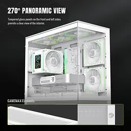 Корпус GameMax Vista 2 M Tempered Glass без БЖ White (VISTA 2 MW) Без БП - мініатюра 11