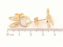 Сережки Xuping пусети позолота 18K "Кролики з перламутровими вставками та кристалами" 288664 - мініатюра 2