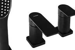 Змішувач для ванни Corsan Trino black mat на борт ванни CMB7142BL Чорний матовий - мініатюра 5