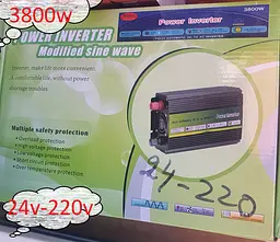 Автоінвертор 24 V-220 V перетворювач напруги WimpeX 24 V-220 V 3800 W - мініатюра 7