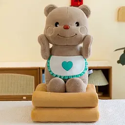 М'яка іграшка з пледом Ведмедик 21552 60 см 100х170+-5 см коричневий