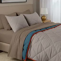 Покривало Cosas TAUPE STONE CS8 200х220 см стьобане двостороннє на ліжко та диван (Blanket_84Quartz_68Sky_kt_103Orange_200x220) - мініатюра 3