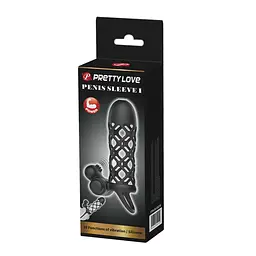 Насадка на член Pretty Love Vibro Penis Sleeve Black I, 13.5х3.6 см - мініатюра 4