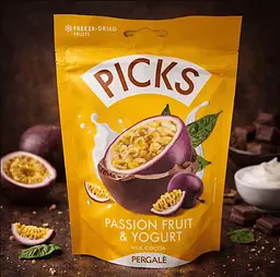 Сублімовані фрукти в шоколаді Pergale Picks Passion Fruit & Yoghurt Milk Cocoa 90г - мініатюра 3