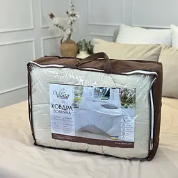 Ковдра євро вовняна Viluta Premium 21432 200x220 см бежева - мініатюра 5