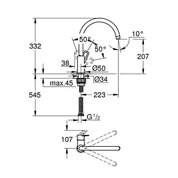 Змішувач для кухні Grohe BauLoop 31232001 Хром - мініатюра 2
